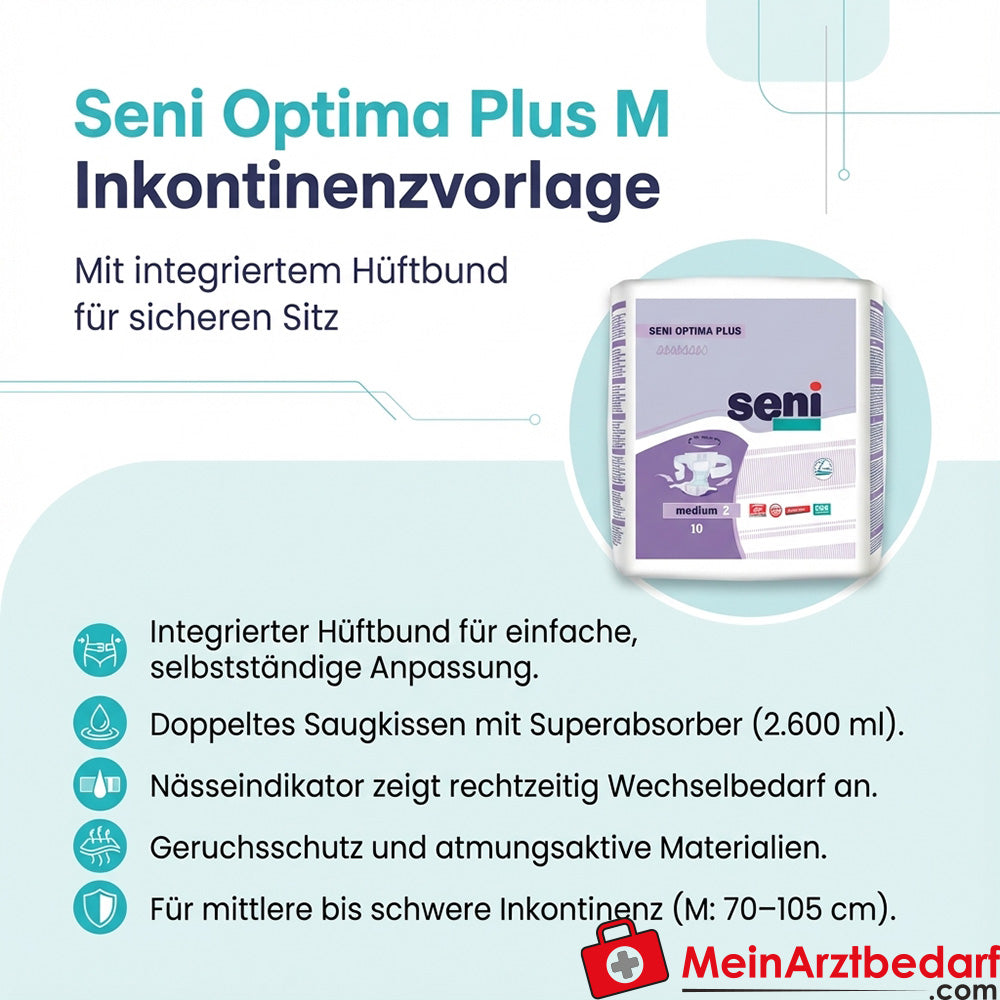 Seni Optima Plus M incontinentieonderlegger Tailleband Absorptievermogen 2.600 ml