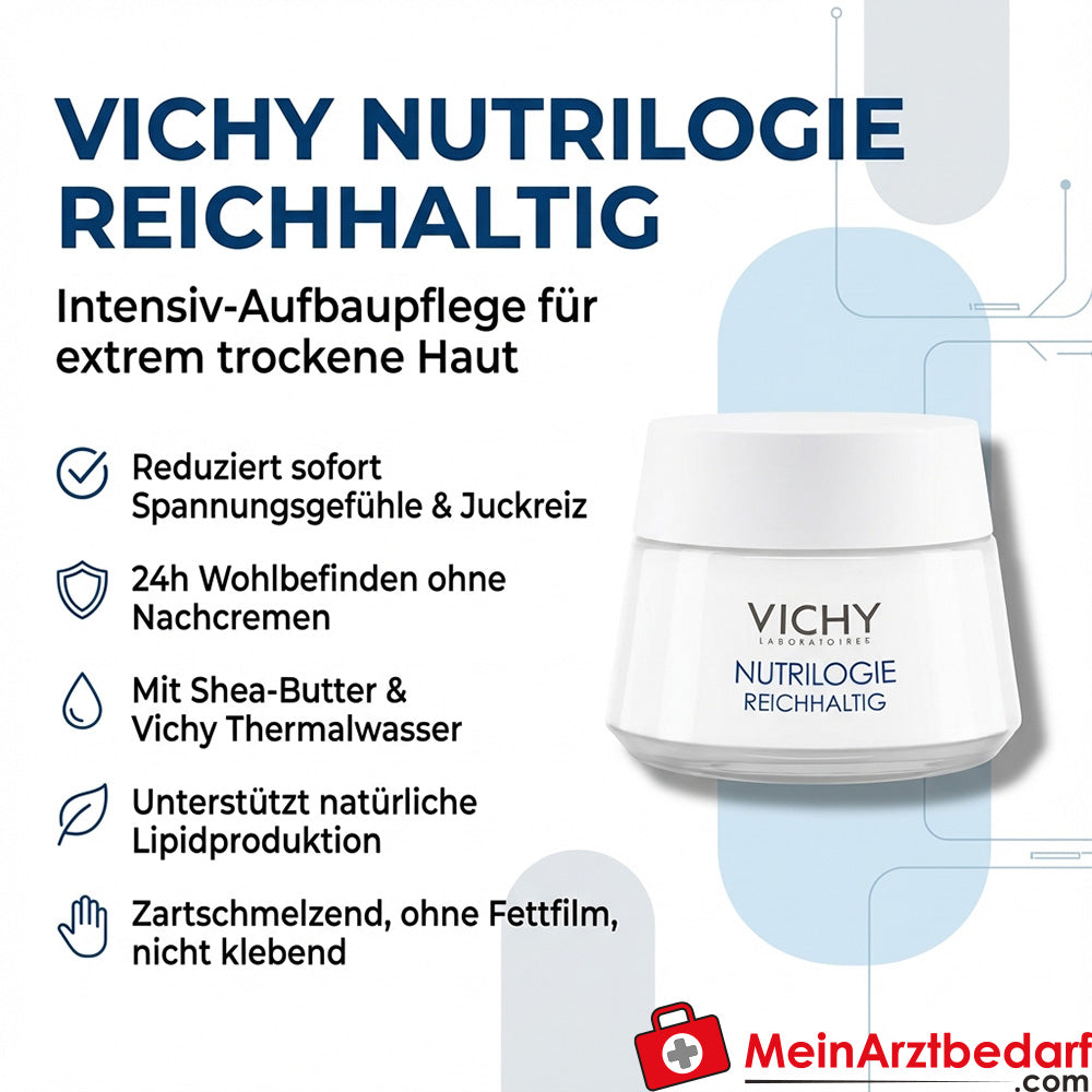 Vichy Nutrilogie Herstellende Verzorgende Crème 50 ml voor extreem droge huid