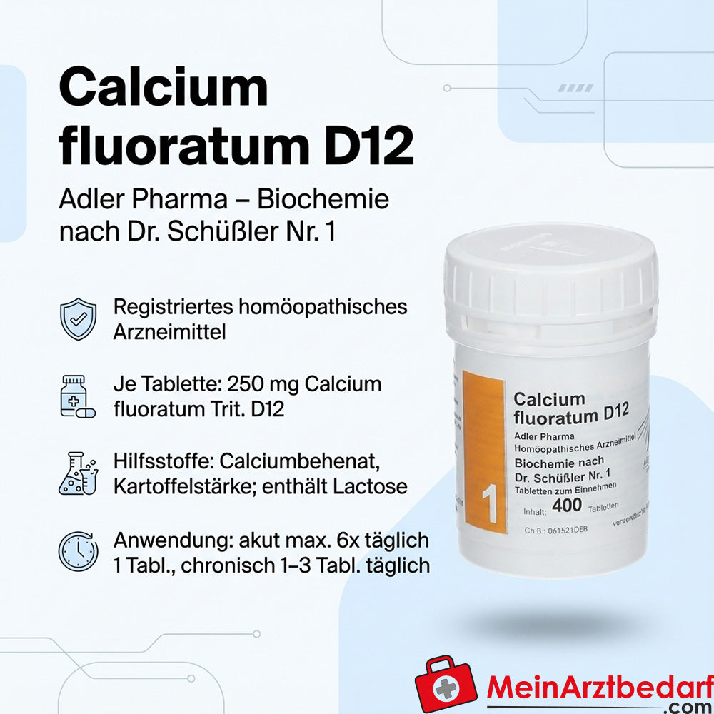 Adler Pharma Calcium fluoratum D12 comprimés 250 mg