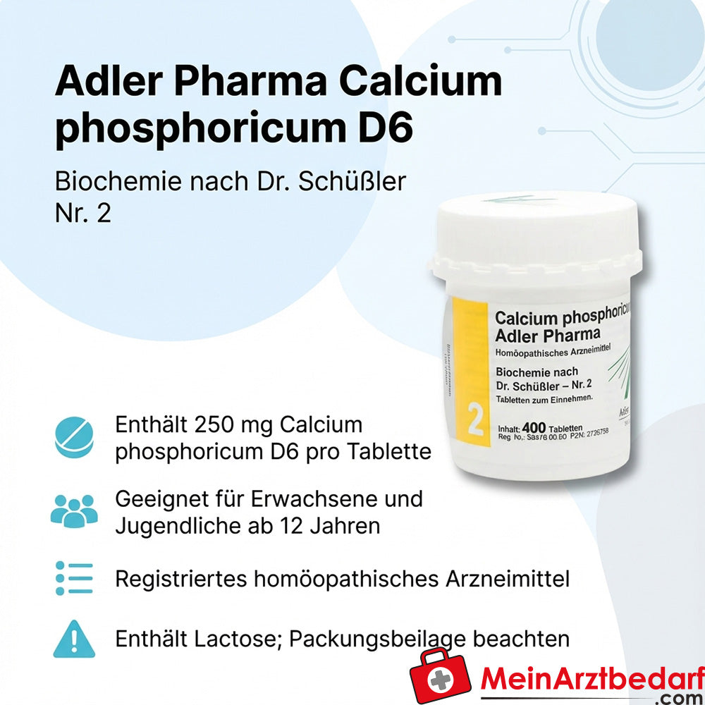 Adler Pharma Calcium phosphoricum D6 250 mg tabletten Biochemie Nr. 2