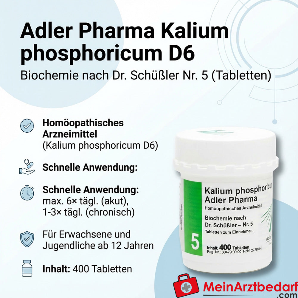 Adler Pharma Potassio fosforico D6 250 mg compresse (Biochimica secondo il Dr. Schuessler n. 5)