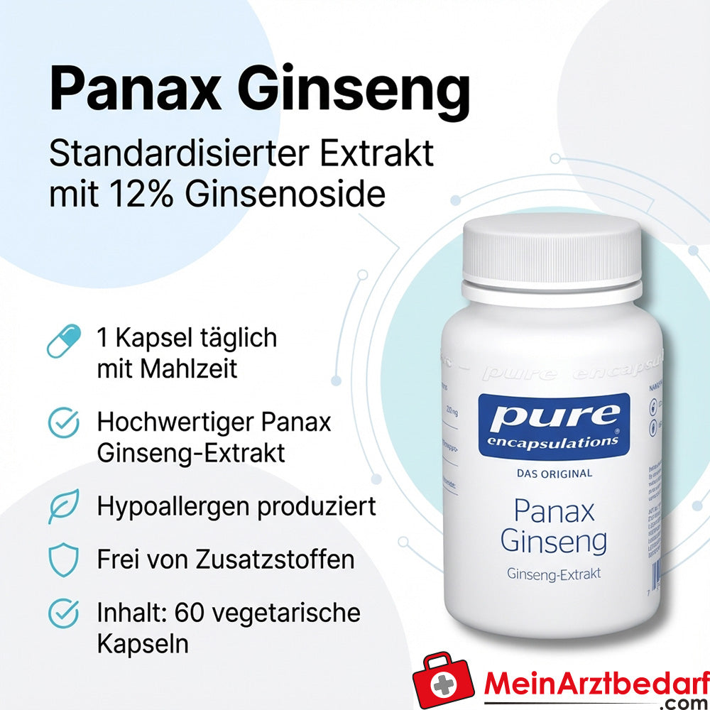 Pure Encapsulations Panax Ginseng 12% Ginsenoside Kapseln 60 Stück