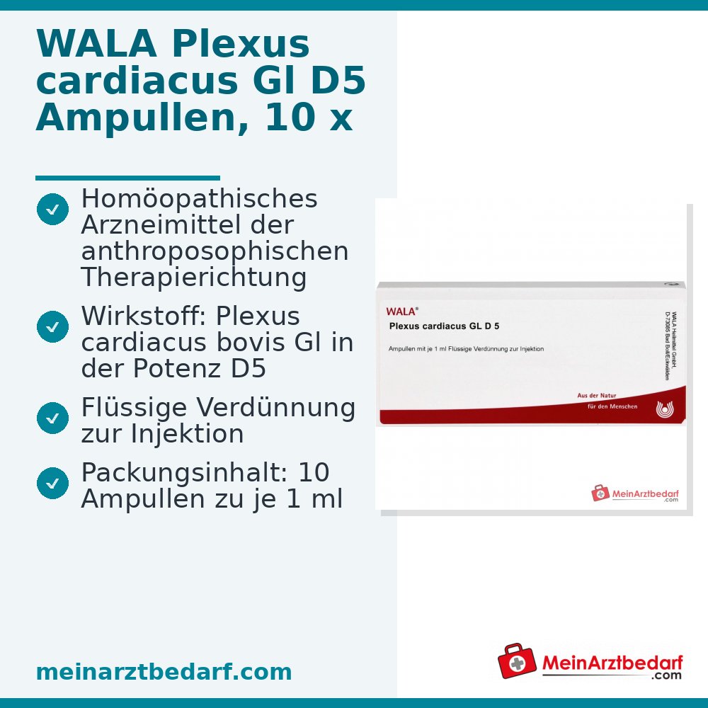 WALA Plexus cardiacus Gl D5 Ampollas, 10 x 1 ml
