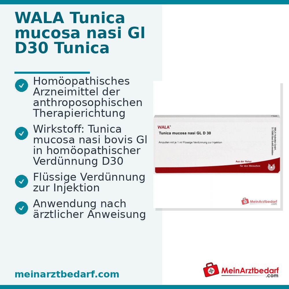 Ampollas WALA Tunica mucosa nasi Gl D30, 10 x 1 ml