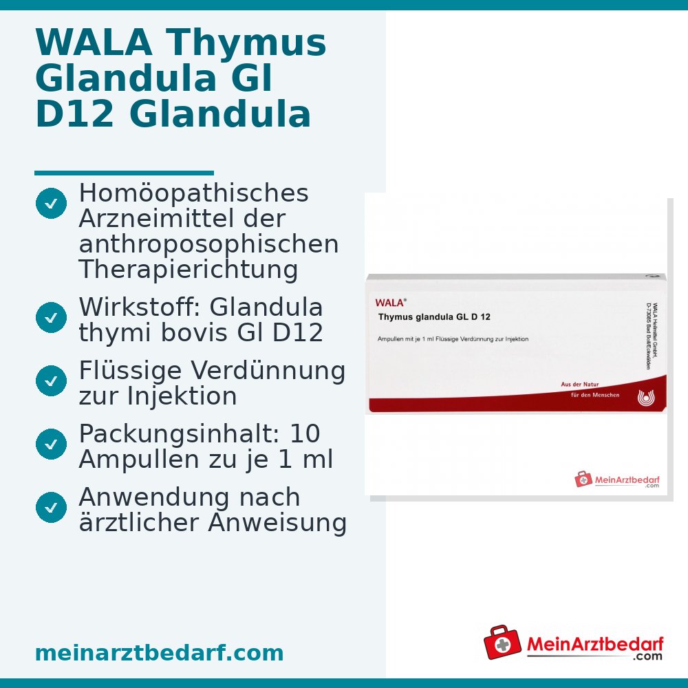 WALA Thymus Glandula Gl D12 Ampoules, 10 x 1 ml