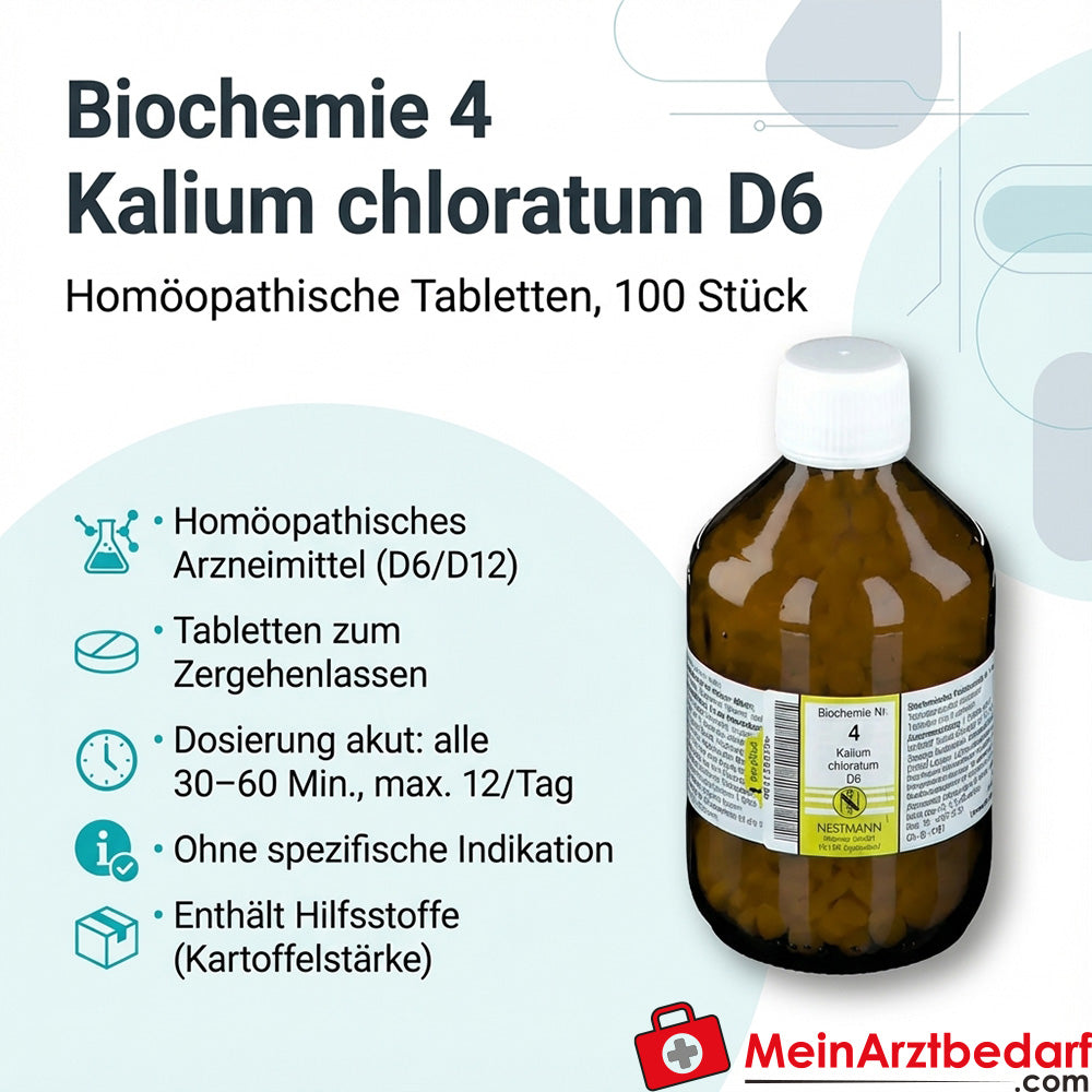 Nestmann Rimedio biochimico funzionale n. 4 Kalium chloratum D6 compresse, 100 pz.