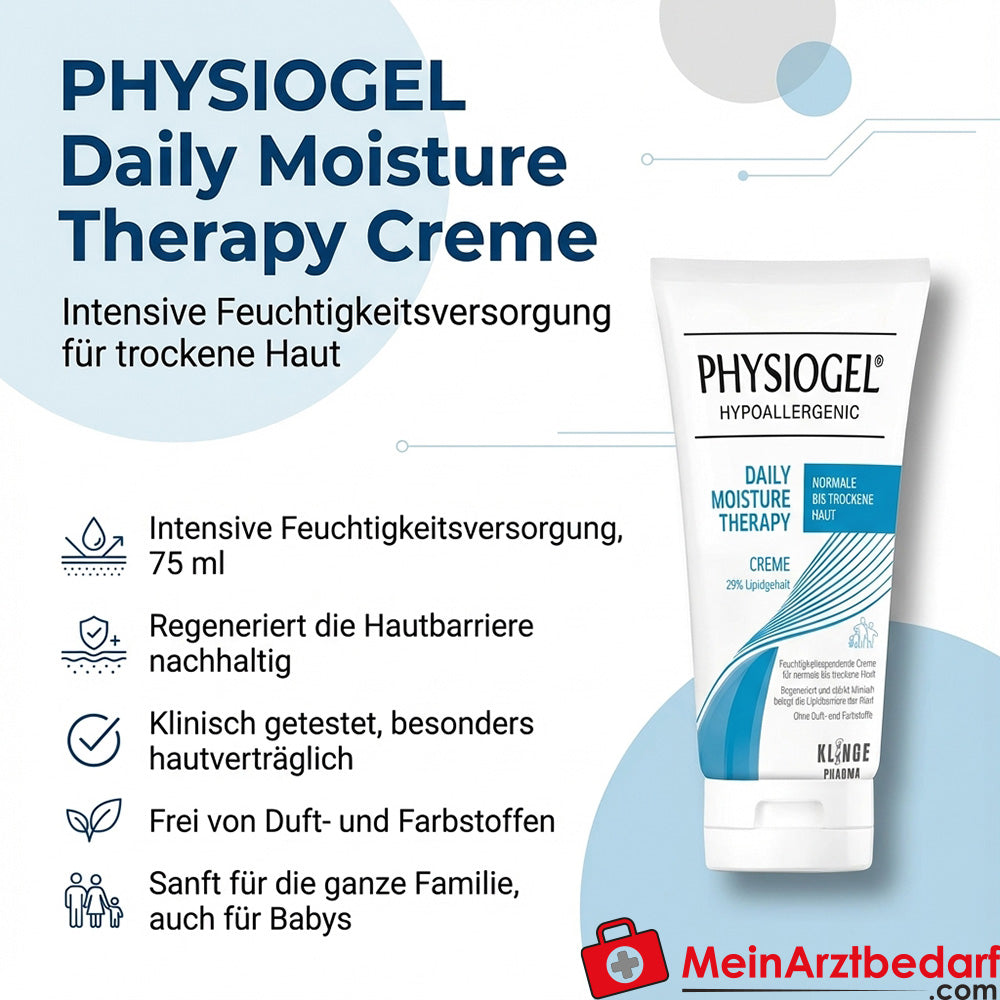 PHYSIOGEL Daily Moisture Therapy Crème 75 ml pour peau sèche