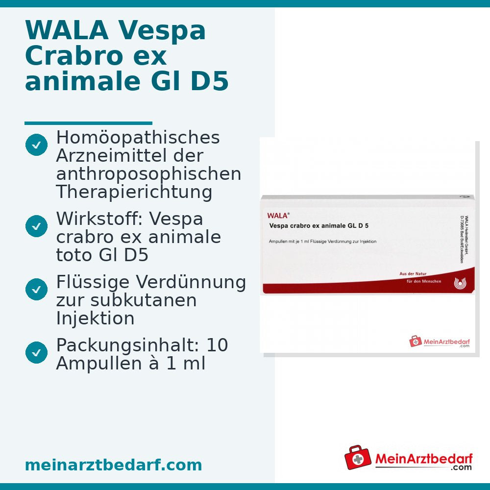 WALA Vespa Crabro ex animale Gl D5, 10 x 1 ml ampułki