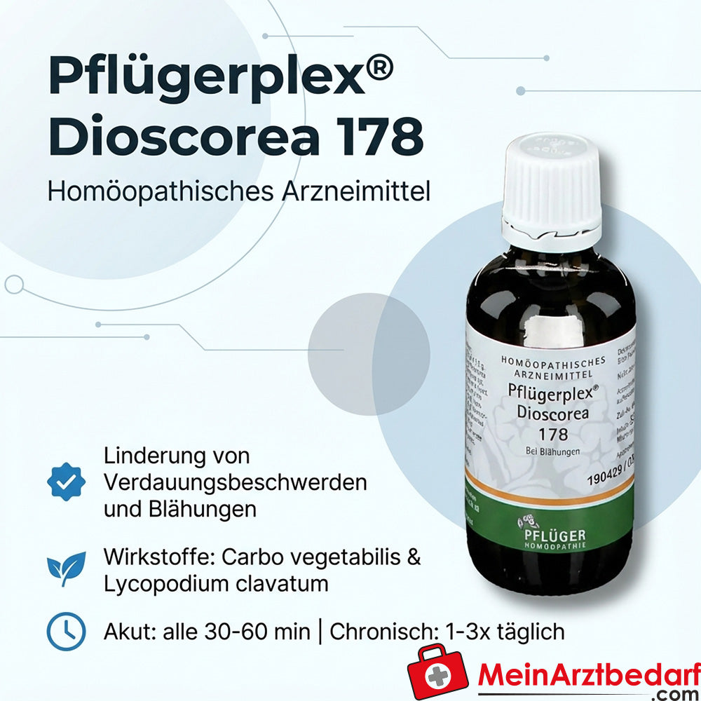 Pflügerplex Dioscorea 178 avec Carbo vegetabilis et Lycopodium en granules