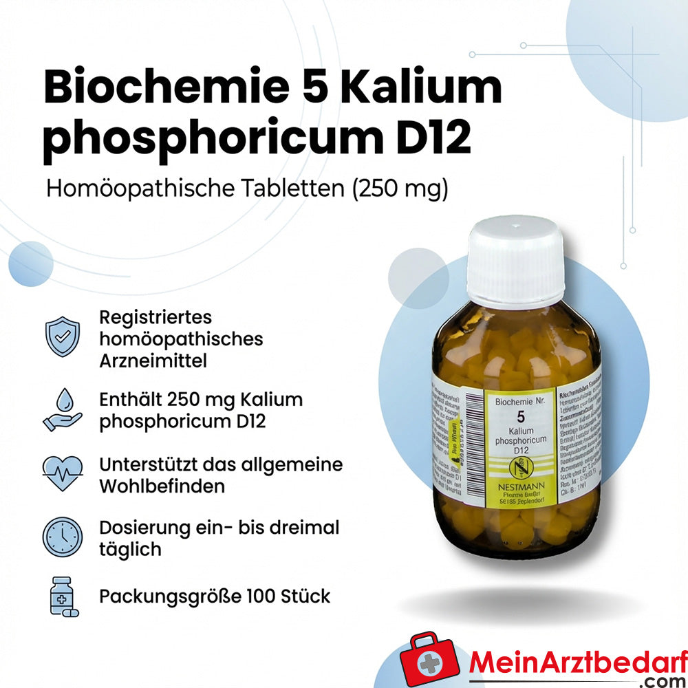 Nestmann Środek biochemiczny nr 5 Kalium phosphoricum D12 tabletki, 100 szt.