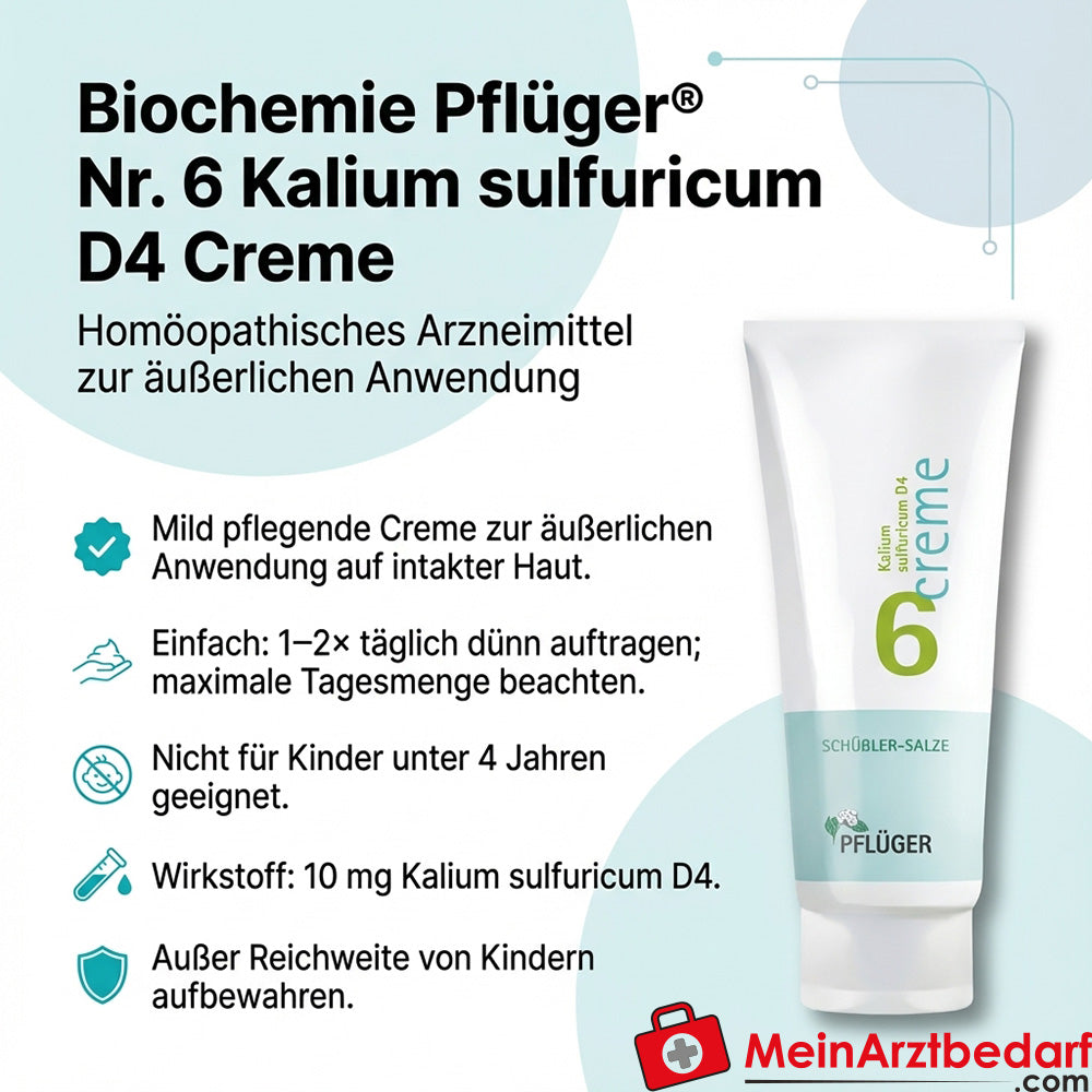 Biochemie Pflüger nr. 6 Kaliumsulfuricum D4 Crème 10 mg 1 tube