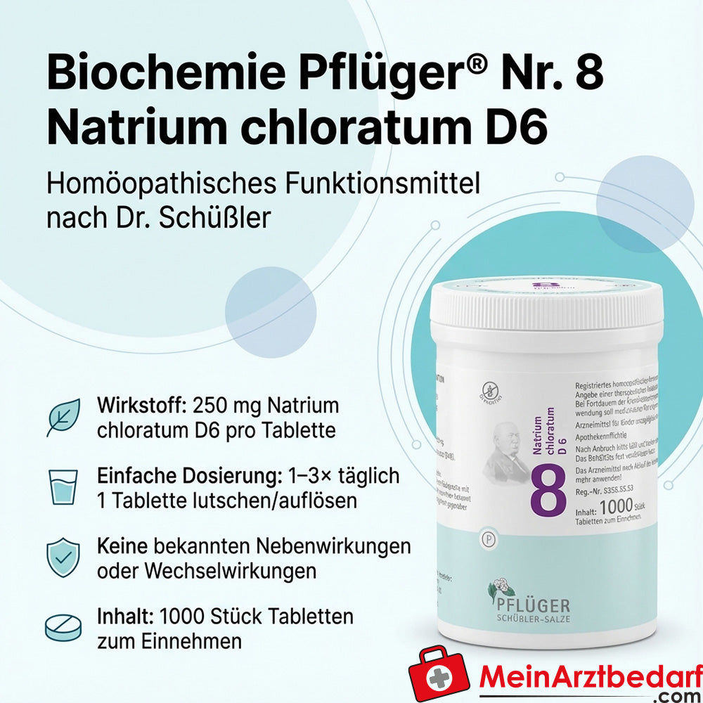Biochemie Pflüger nr. 8 Natrium chloratum D6 tabletten, 100 st.