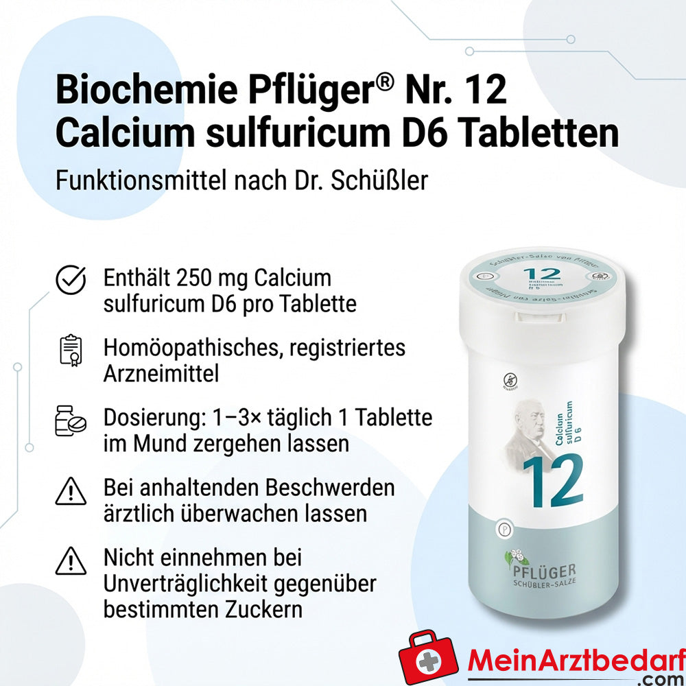 Biochimie Pflüger n°12 Calcium sulfuricum D6 250 mg Comprimés 100 unités.