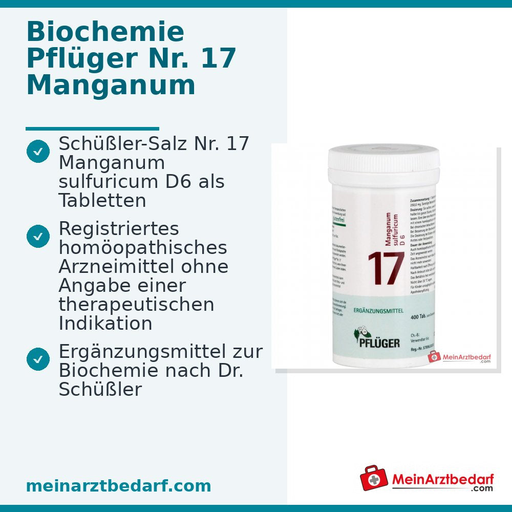 Pflüger Biochemie nr. 17 Manganum sulfuricum tabletten, 100 st.