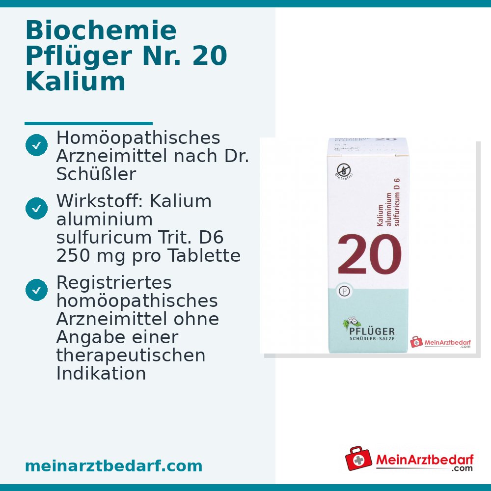 Biochimica Pflüger n. 20 Potassio alluminio sulfurico D6 Compresse, 100 pz.