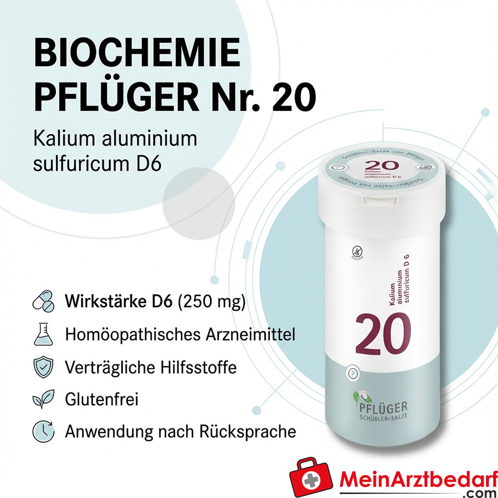 Biochimica Pflüger n. 20 Potassio alluminio sulfurico D6 Compresse, 100 pz.