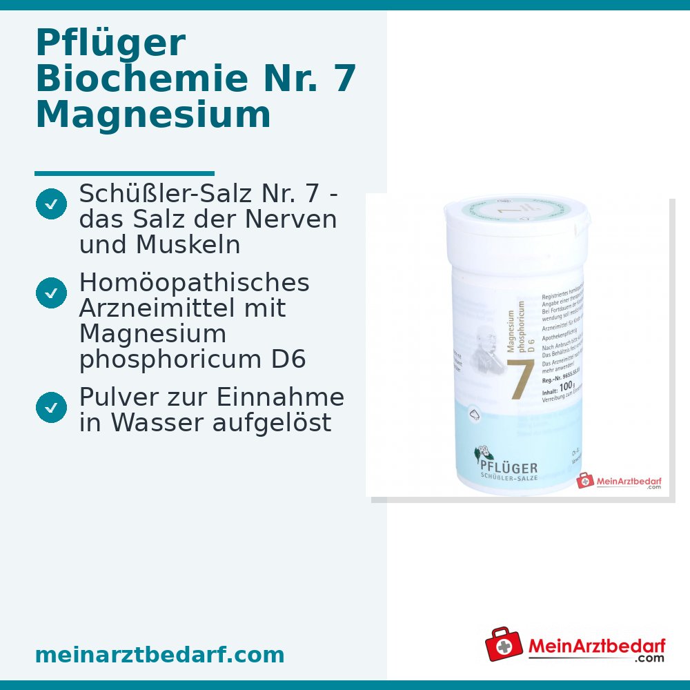 Pflügler Biochimie n° 7 Magnésium phosphoricum D6 Poudre 100 g