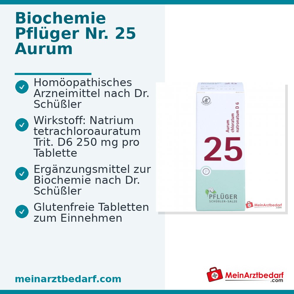 Biochemie Pflüger Aurum chloratum natronatum D6 Comprimés 250 mg, 100 pièces