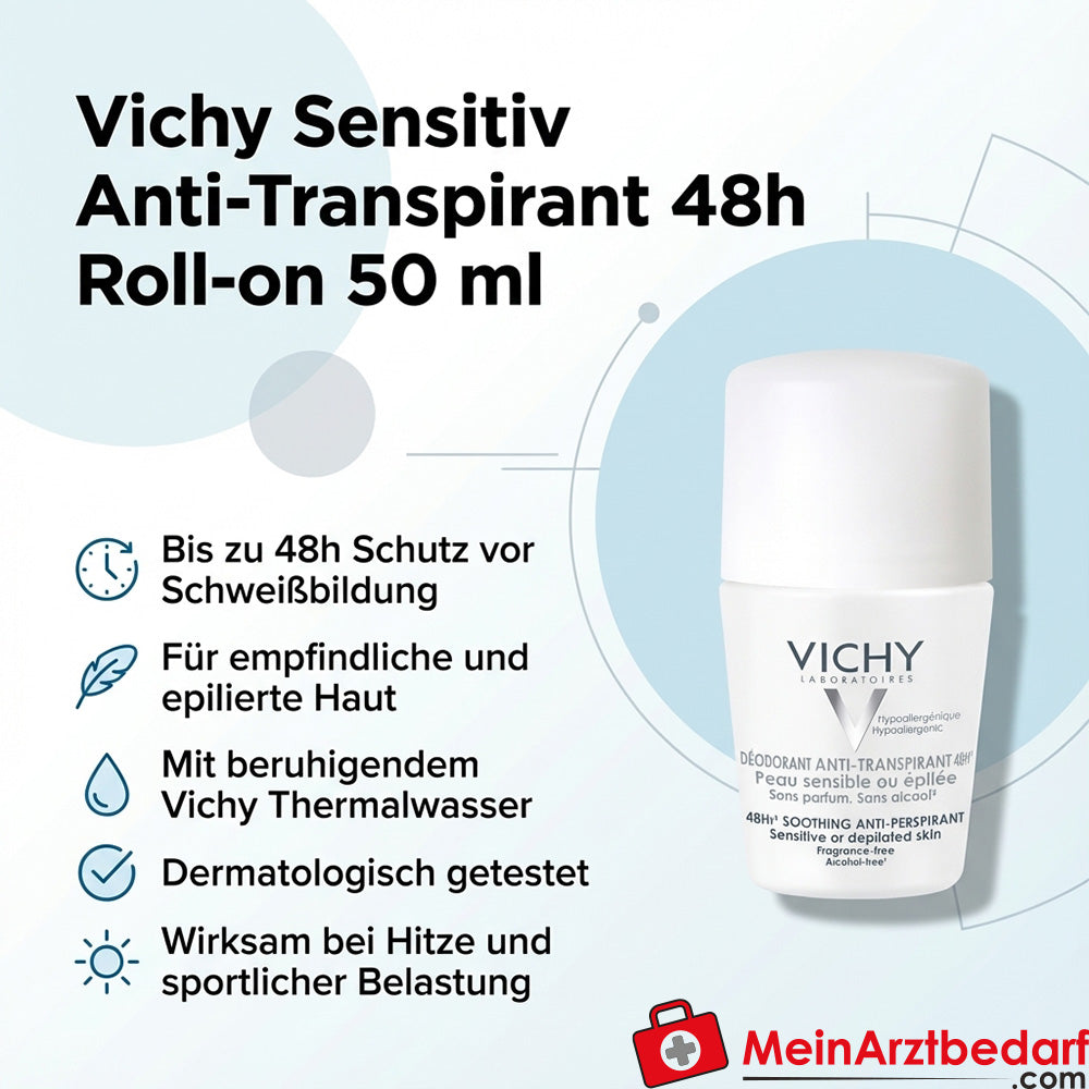 Vichy Sensitiv Anti-traspirante 48h Cloruro di Alluminio Pentaidrossido Roll-on 50 ml