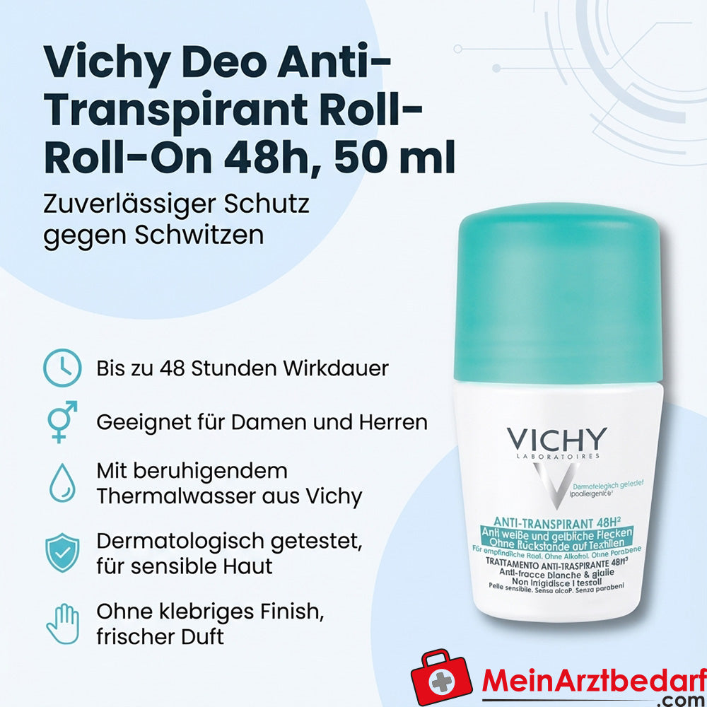 Vichy Déodorant Anti-Transpirant Chlorhydrate d'Aluminium Roll-On 48h 50 ml