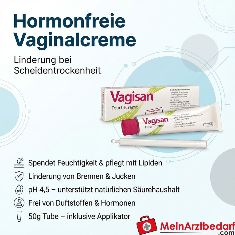 Vagisan Vochtinbrengende Crème met Natrium DL-lactaat en Octyldodecanol Vaginale Crème 50 g
