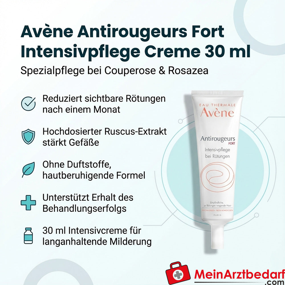 Avène Antirougeurs Fort Krem intensywnie pielęgnujący z ekstraktem z ruszczyka 30 ml