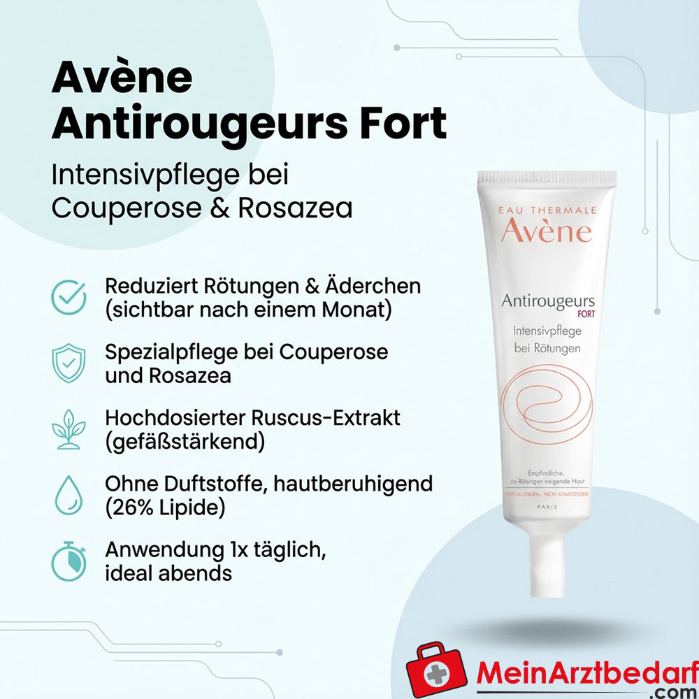 Avène Antirougeurs Fort Krem intensywnie pielęgnujący z ekstraktem z ruszczyka 30 ml