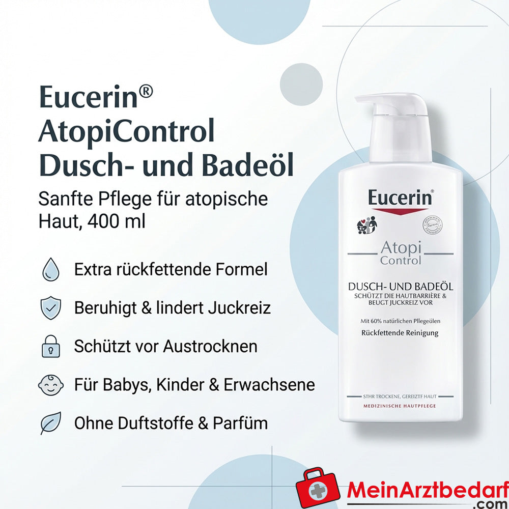 Eucerin AtopiControl Douche- en badolie 400 ml geurvrij