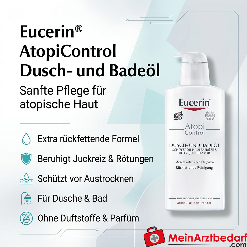 Eucerin AtopiControl Douche- en badolie 400 ml geurvrij
