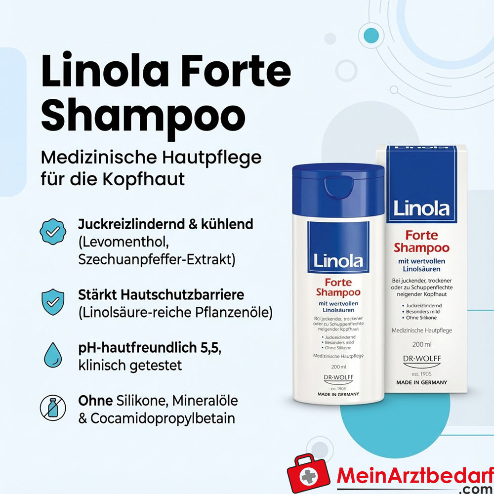 Linola Forte Shampoo mit Linolsäuren 200 ml – bei juckender, trockener Kopfhaut