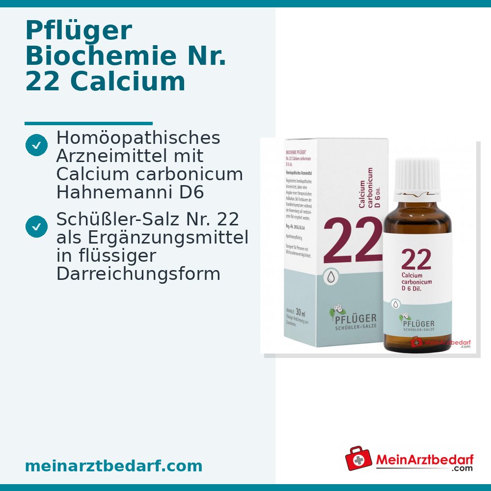 Pflüger Biochemie nº 22 Calcium carbonicum Hahnemanni D6 gouttes, 30 ml