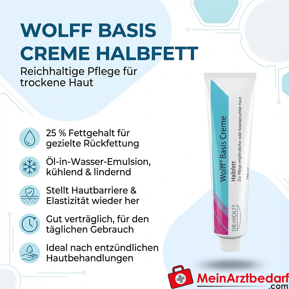 Wolff Basiscreme halbfett 25% Fett Creme 250 ml