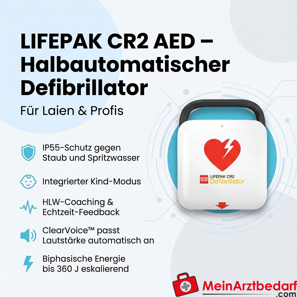 LIFEPAK CR2 Defibrillator Halbautomat, USB