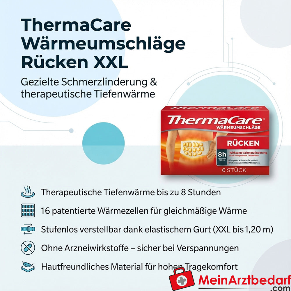 ThermaCare compresses chauffantes dos XXL 1,20 m 8 heures 6 pièces