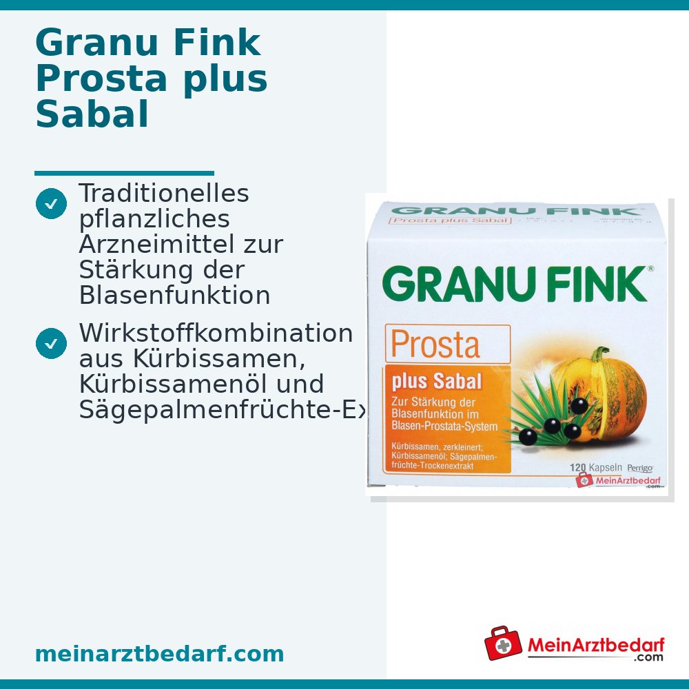 Granu Fink Prosta plus Sabal Kürbissamen / Kürbissamenöl / Sägepalmenfrüchte-Trockenextrakt Hartkapseln, 200 St.