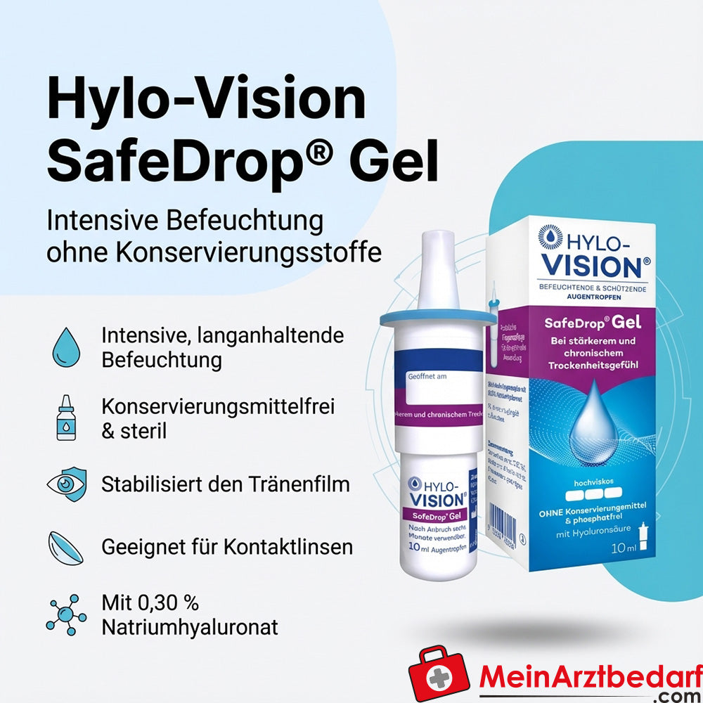 Hylo-Vision SafeDrop ooggel natriumhyaluronaat 0,3% 10 ml