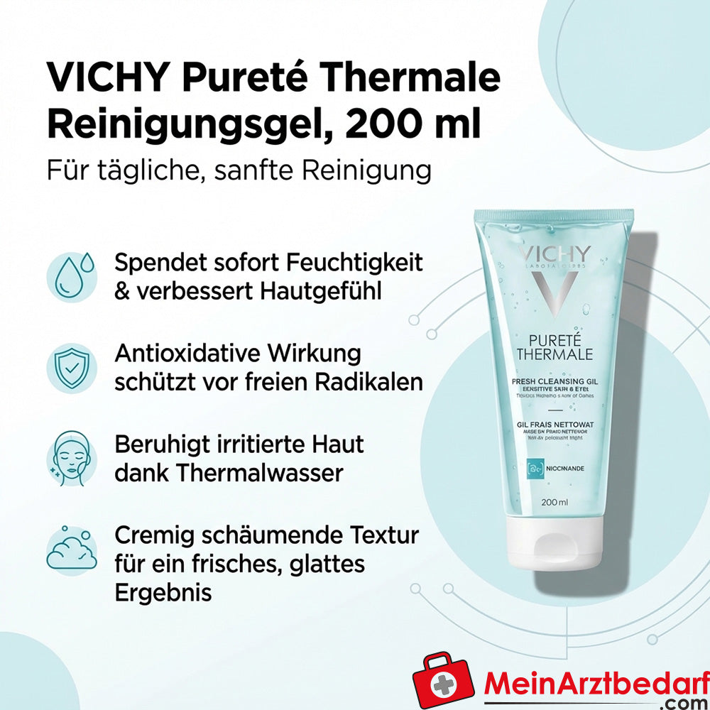 VICHY Pureté Thermale Reinigungsgel, feuchtigkeitsspendend 200 ml