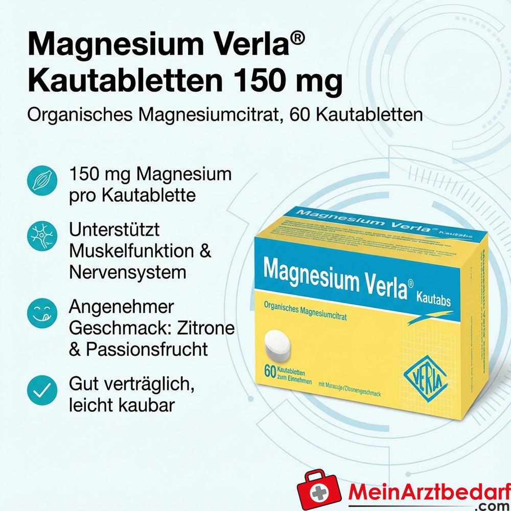 Magnesium Verla Magnesiumcitraat 150 mg kauwtabletten 60 stuks