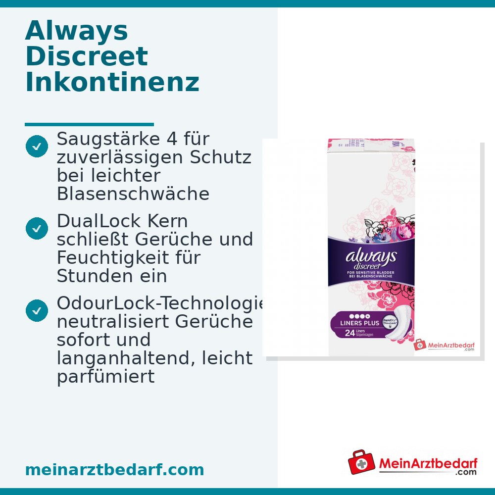 Always Discreet Inkontinenz Slipeinlagen Plus 2,0 mm OdourLock