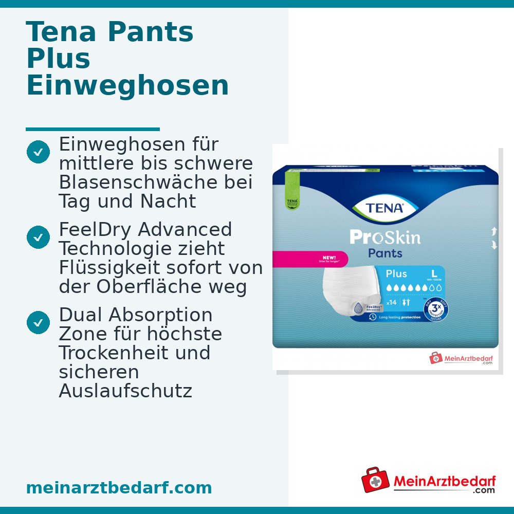 TENA Pants Plus Large Culottes jetables L Tour de hanches 100–135 cm 4x14 pièces