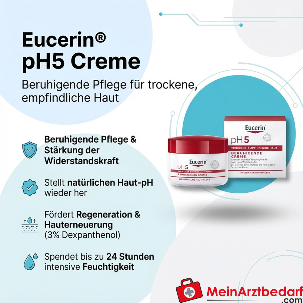 Eucerin pH5 Crema 3% Dexpantenol Crema Facial y Corporal 75 ml