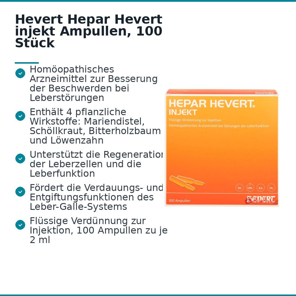 Fiale Hevert Hepar Injekt, 100 pezzi