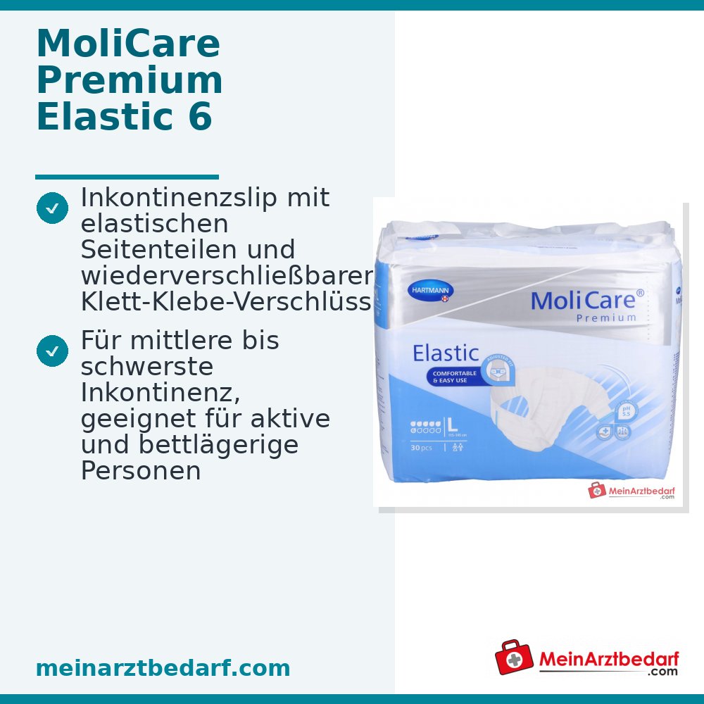 MoliCare Premium Elastic 6 druppels incontinentieslip maat L, 90 stuks.