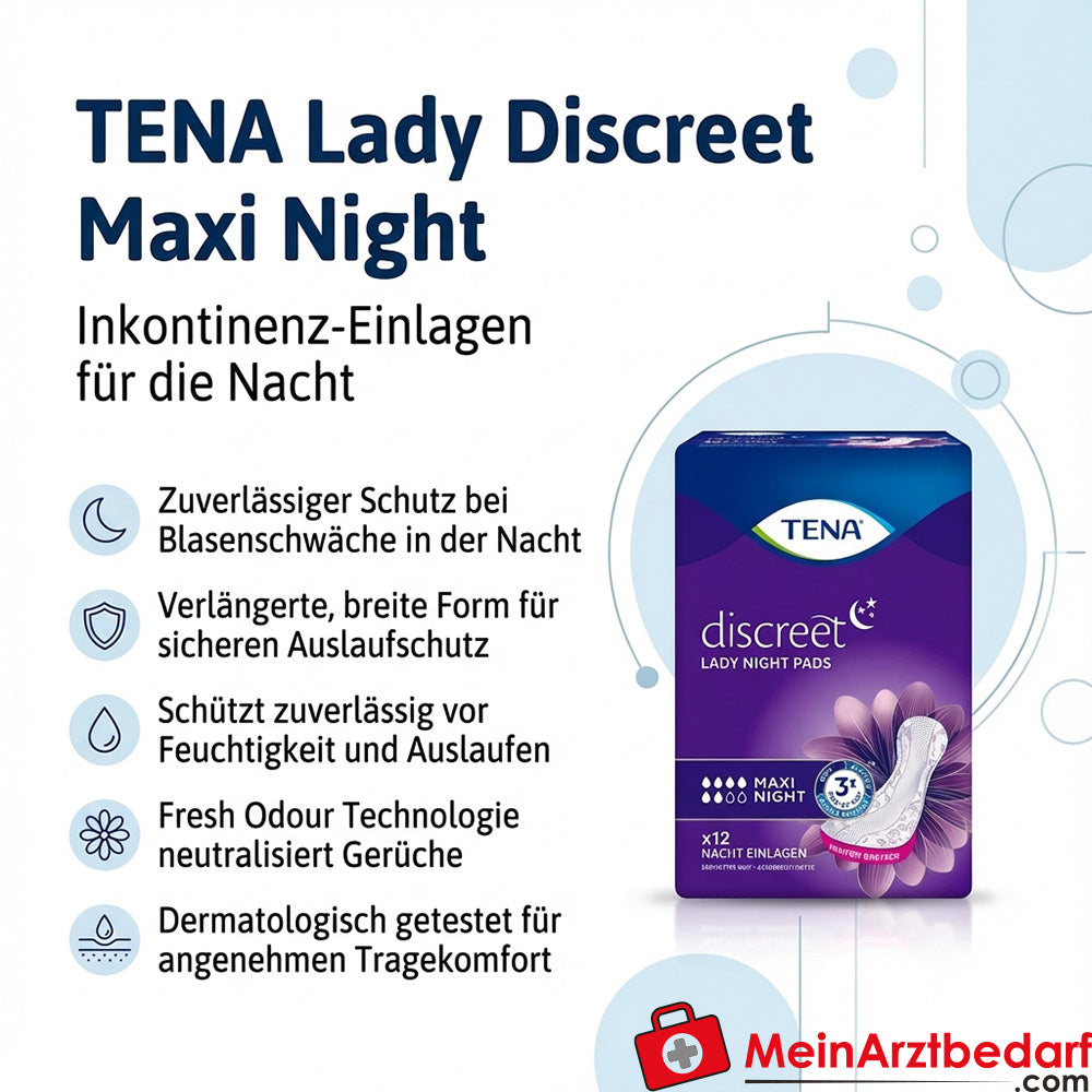 TENA Lady Discreet Maxi Night Protections contre l'incontinence prolongées