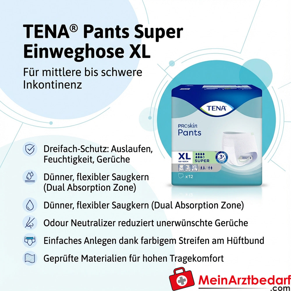 TENA Pants Super wegwerpbroekje maat XL Wegwerpbroekje voor matige tot zware incontinentie