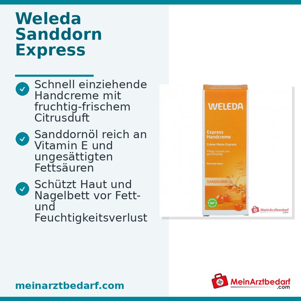 Crema de manos exprés de espino amarillo Weleda, 50 ml