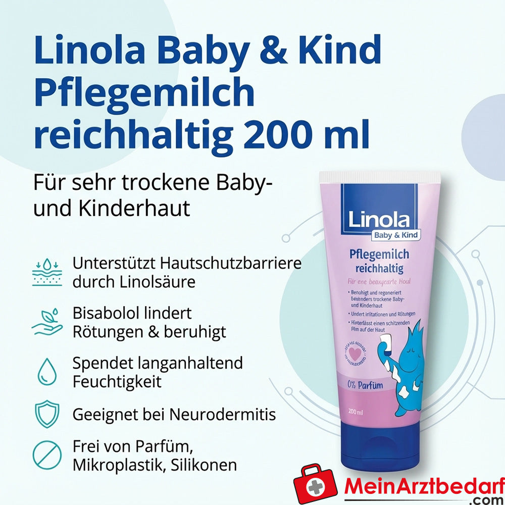 Linola Baby & Kind Lait de soin riche en acide linoléique Lotion 200 ml