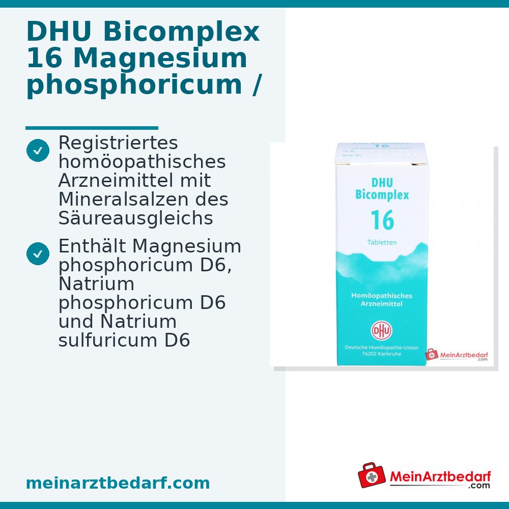 DHU Bicomplexo 16 Natrium phosphoricum D6, Natrium sulfuricum D6, Magnesium phosphoricum D6 Tabletas 150 unidades
