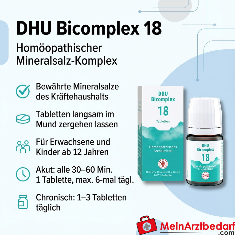 Tabletas homeopáticas DHU Bicomplex 18 150 unidades