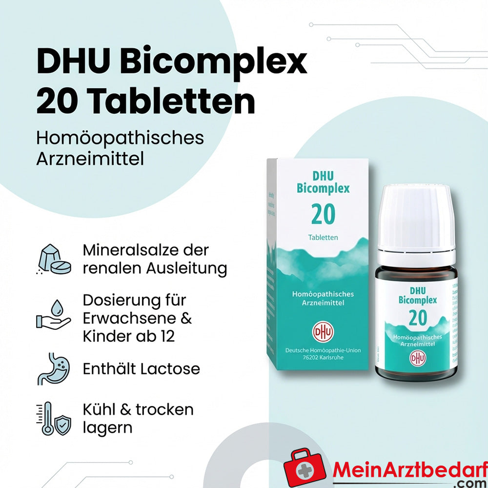 DHU Bicomplex 20 Tabletten 150 Stück – Ferrum phosphoricum D12, Kalium arsenicosum D6, Kalium chloratum D6, Kalium sulfuricum D6